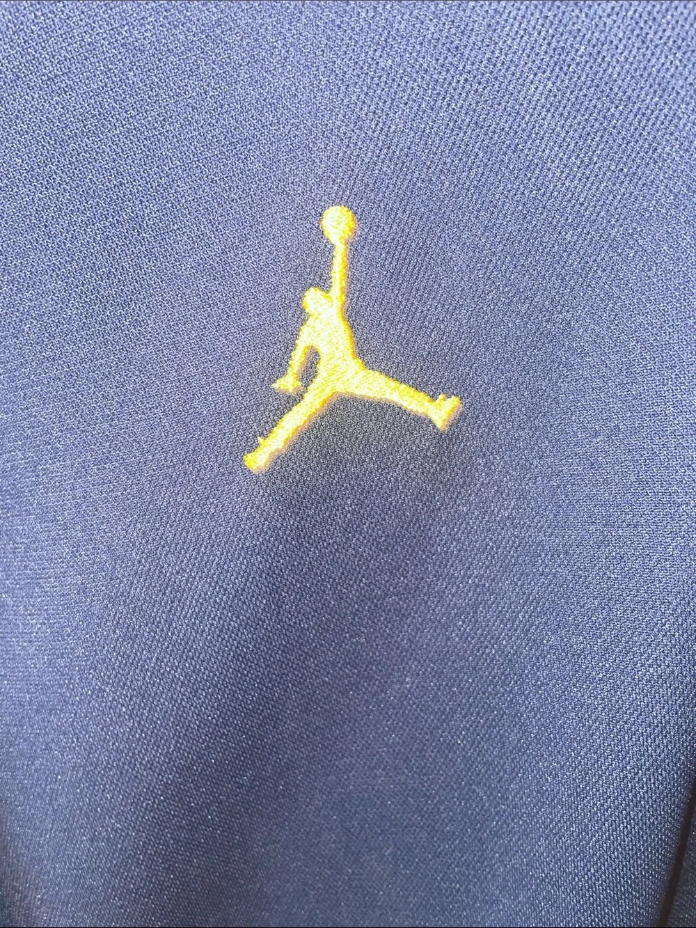 Jordan Navy Blue & Yellow Full-Zip Lightweight Hoodie
